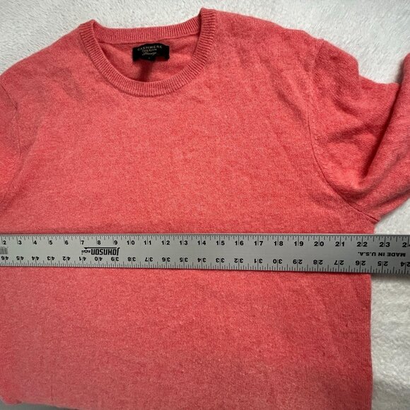 Club Room Luxury Cashmere Sweater Men Large Coral Crew Neck Long Sleeve Pullover - Picture 7 of 8